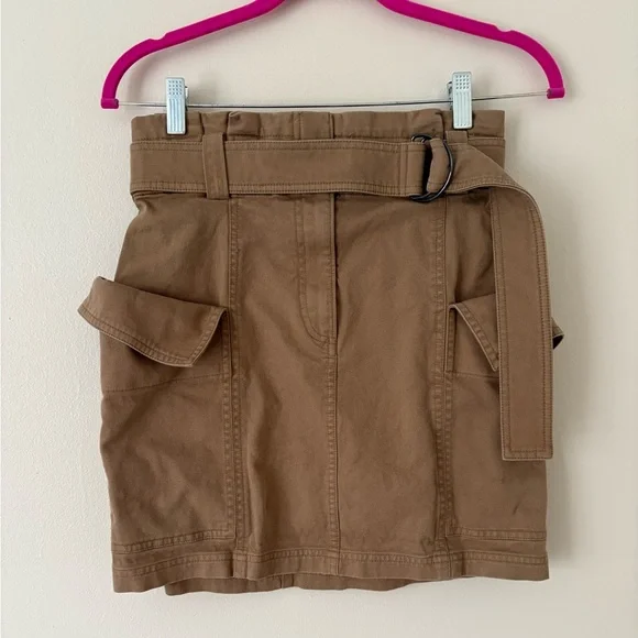 A.L.C. Mia Belted Mini Skirt in Beige Size 6 - Picture 7 of 12